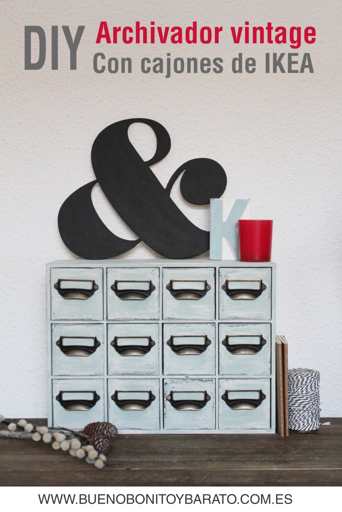 Cajonera de Ikea aspecto vintage con chalk paint
