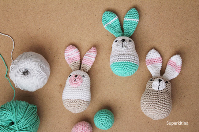 Conejito de crochet. Amigurumi patrón. Superkitina