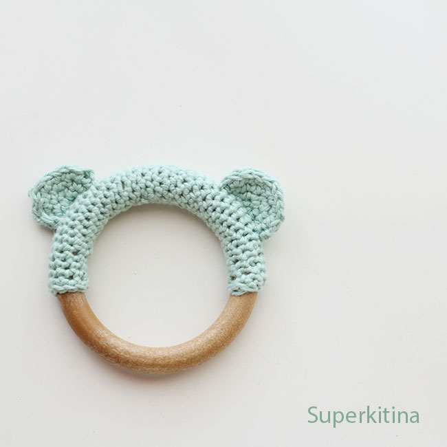 Superkitina Aro mordedor de crochet para bebé