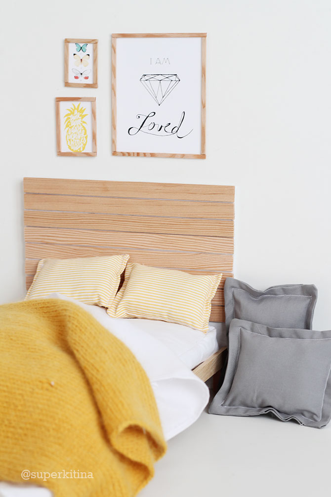 una cama pinterest para Barbie /cama escala barbie